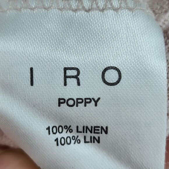 IRO Poppy Light Pink Linen Distressed Short Sleeve Top Sz M - Picture 5 of 5